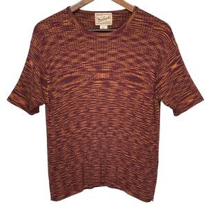 Woolrich Knit Top Women Size XL Orange Short‎ Sleeve Stretch